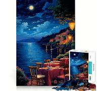 Rompecabezas de 1000 Piezas para Adolescentes,Vista Nocturna de Italia,Pixel Art,Arte de Bordes precisos,Juego de ingenio para un rato Agradable,Regalo de cumpleaños (50x75cm)