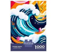 Rompecabezas De 1000 Piezas para Adolescentes Vivid Fauvist Vision of The Great Wave of Kanagawa Rompecabezas para Adultos Juego Familiar Decoración del Hogar Cumpleaños Y Navidad 38