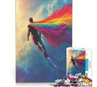Rompecabezas de 1000 Piezas para Adolescentes Vuelo de superhéroe arcoíris Juguete Educativo Actividades Familiares Regalo para Mujeres 50x75cm