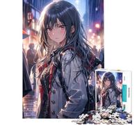 Rompecabezas de 1000 Piezas para Adolescentes Waifu bajo la Lluvia difícil y desafiante decoración del hogar Juegos relajantes para Mayores de 14 años 38x26cm