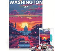 Rompecabezas de 1000 Piezas para Adolescentes Washington DC Juegos Familiares Divertidos y con Humor Ideales para Decorar el Escritorio 38x26cm