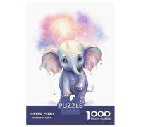 Rompecabezas De 1000 Piezas para Adolescentes Watercolor Baby Elephant Rompecabezas para Adultos Juego Práctico Montaje De Patrones Diversión En Casa Actividades, 38x26cm/1000pcs