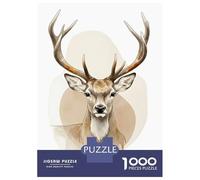 Rompecabezas De 1000 Piezas para Adolescentes Watercolor Deer Portrait Rompecabezas Juegos Divertidos Carrera De Velocidad Manual Cumpleaños 38x26cm/1000pcs