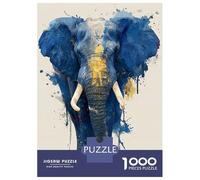 Rompecabezas De 1000 Piezas para Adolescentes Watercolor Elephant Portrait Rompecabezas para Adultos Juegos Familiares Corte De Precisión Regalos Y Cumpleaños Únicos 52x38cm/1000pcs