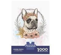 Rompecabezas De 1000 Piezas para Adolescentes Watercolor French Bulldog Rompecabezas para Adultos Juego Práctico Ensamblaje De Patrones Regalos para Reducir El Estrés 38x26cm/1000pcs