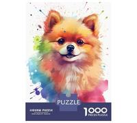 Rompecabezas De 1000 Piezas para Adolescentes Watercolor Pomeranian Dog Rompecabezas para Adolescentes Juego Práctico Desafío Difícil Oferta como Regalo para Toda La Familia 70x50cm/1000pcs