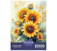 Rompecabezas De 1000 Piezas para Adolescentes Watercolor Sunflower Bouquet Rompecabezas para Adultos Juegos Familiares Corte De Precisión Regalos Y Cumpleaños Únicos 38x26cm/1000pcs