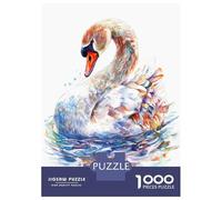 Rompecabezas De 1000 Piezas para Adolescentes Watercolor Swan Rompecabezas para Adolescentes Juguetes Antiestrés Regalos para Mujeres Regalos para Reducir El Estrés 38x26cm/1000pcs