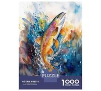 Rompecabezas De 1000 Piezas para Adolescentes Watercolor Trout Splash Rompecabezas Juegos Relajantes Decoración De Pared Regalos para Amigos Y Familiares 70x50cm/1000pcs