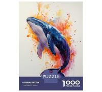 Rompecabezas De 1000 Piezas para Adolescentes Watercolor Whale Rompecabezas para Adultos Juego Práctico Decoración del Hogar Cumpleaños Y Navidad 38x26cm/1000pcs