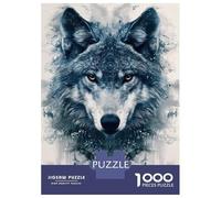 Rompecabezas De 1000 Piezas para Adolescentes Watercolor Wolf Portrait Rompecabezas para Adultos Juegos Familiares Corte De Precisión Regalos Y Cumpleaños Únicos 52x38cm/1000pcs