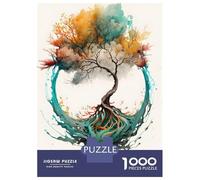 Rompecabezas De 1000 Piezas para Adolescentes Watercolors Tree Rompecabezas para Adultos Juguetes De Bricolaje Decoración del Hogar Juego Desafiante Regalos 52x38cm/1000pcs