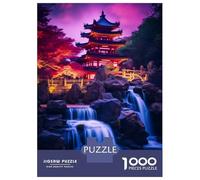 Rompecabezas De 1000 Piezas para Adolescentes Waterfall Temple Fantasy Rompecabezas para Adolescentes Juguetes Antiestrés Difícil Gran Regalo para Jugar 52x38cm/1000pcs