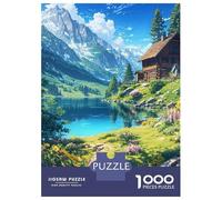 Rompecabezas De 1000 Piezas para Adolescentes Waterside Cottage Rompecabezas para Adolescentes Juego De Ingenio Una Obra De Arte Diversión En Casa Actividades, 38x26cm/1000pcs