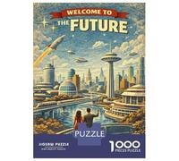 Rompecabezas De 1000 Piezas para Adolescentes Welcome to The Future Vintage Rompecabezas Juguetes DIY Pero Divertidos Y Humorísticos Cumpleaños Y Navidad 70x50cm/1000pcs