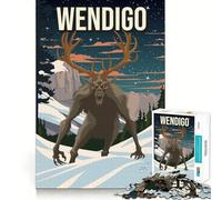 Rompecabezas de 1000 Piezas para Adolescentes Wendigo Cryptid Horror Art Sharp Cut Craft Ecognitive Fun Play Idle Time Game Christmas Home Art (38x52cm)