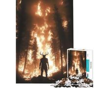 Rompecabezas de 1000 Piezas para Adolescentes Wendigo Forest Fire Guardian Juguetes de decoración para el hogar Corte de precisión Regalo de cumpleaños Regalos de Viaje (38x26cm)