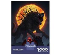Rompecabezas De 1000 Piezas para Adolescentes Werewolf and Demon Under Fiery Moon Rompecabezas para Adolescentes Juegos Familiares Desafío Difícil Regalos De Cumpleaños Y Únicos 70x50cm/1000pcs