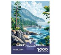Rompecabezas De 1000 Piezas para Adolescentes West Coast Trail Canada Landscape Painting Rompecabezas para Adultos Juegos Divertidos Regalos para Mujeres Desafiantes De Completar 38x26cm/1000pcs