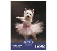 Rompecabezas De 1000 Piezas para Adolescentes Westie Dog Ballerina Rompecabezas para Adultos Juguetes De Bricolaje Decoración del Hogar Regalo De Cumpleaños, Regalos, 52x38cm/1000pcs