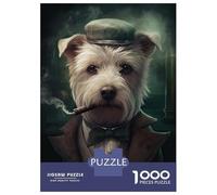 Rompecabezas De 1000 Piezas para Adolescentes Westie Dog The Gangster Rompecabezas para Adultos Juego Práctico Regalos para Mujeres Regalos para Amigos Y Familiares 38x26cm/1000pcs