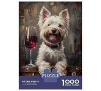 Rompecabezas De 1000 Piezas para Adolescentes Westie Glass of Red Wine Rompecabezas para Adultos Juego Práctico Difícil Regalos De Cumpleaños Y Únicos 52x38cm/1000pcs