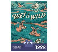 Rompecabezas De 1000 Piezas para Adolescentes Wet & Wild River Creatures Comic Rompecabezas para Adultos Juegos Familiares Regalos para Mujeres Cumpleaños 38x26cm/1000pcs