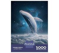 Rompecabezas De 1000 Piezas para Adolescentes Whale Breaching Through Clouds Into Space Rompecabezas Juegos Relajantes Decoración De Pared Regalos para Amigos Y Familiares 70x50cm/1000pcs