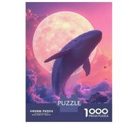 Rompecabezas De 1000 Piezas para Adolescentes Whale Floating In Pink Sky Rompecabezas para Adultos Juegos Familiares Regalos para Mujeres Cumpleaños 70x50cm/1000pcs