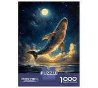 Rompecabezas De 1000 Piezas para Adolescentes Whale in The Night Sky Rompecabezas Juegos Relajantes Decoración De Pared Regalos para Amigos Y Familiares 52x38cm/1000pcs