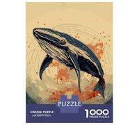 Rompecabezas De 1000 Piezas para Adolescentes Whale Retro Japan Vibes Rompecabezas para Adolescentes Juego De Ingenio Mejora La Memoria Diversión En Casa Actividades, 38x26cm/1000pcs