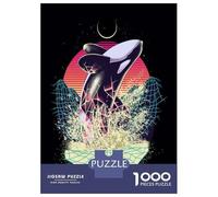 Rompecabezas De 1000 Piezas para Adolescentes Whale Retro Poster Art Print Rompecabezas para Adultos Juegos De Relajación Regalos De Cumpleaños para Amigos Y Familiares 70x50cm/1000pcs