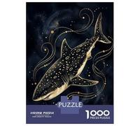 Rompecabezas De 1000 Piezas para Adolescentes Whale Shark in Dark Blue Watercolor Rompecabezas para Adultos Juego Práctico Decoración De Pared Oferta como Regalos para Toda La Familia 70x50cm/1000pcs