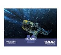 Rompecabezas De 1000 Piezas para Adolescentes Whale Shark in Deep Blue Sea Rompecabezas para Adultos Juego De Ingenio Decoración Ayuda A Ejercitar El Cerebro 38x26cm/1000pcs