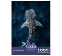 Rompecabezas De 1000 Piezas para Adolescentes Whale Shark in Deep Blue Water Rompecabezas para Adultos Juguete Decoración De Pared Patrón De Montaje Gran Regalo para Jugar 38x26cm/1000pcs