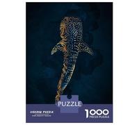 Rompecabezas De 1000 Piezas para Adolescentes Whale Shark in Gold Rompecabezas para Adultos Juegos Relajantes Alivia El Estrés Ayuda A Ejercitar El Cerebro 38x26cm/1000pcs