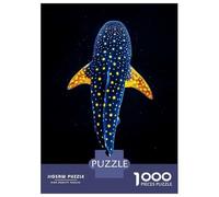 Rompecabezas De 1000 Piezas para Adolescentes Whale Shark in The Dark Ocean Rompecabezas para Adultos Juguete Decoración De Pared Patrón De Montaje Gran Regalo para Jugar 70x50cm/1000pcs