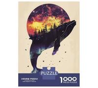 Rompecabezas De 1000 Piezas para Adolescentes Whale Silhouette Galaxy Rompecabezas para Adultos Juegos Relajantes Regalo De Cumpleaños Desafiante De Completar 70x50cm/1000pcs