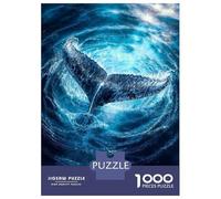Rompecabezas De 1000 Piezas para Adolescentes Whale Tail Oceans Deep Blue Rompecabezas Juegos De Relajación Análisis Y Lógica Desafío Educativo 70x50cm/1000pcs