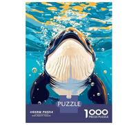 Rompecabezas De 1000 Piezas para Adolescentes Whale Underwater Illustration Rompecabezas para Adultos Juegos Relajantes Decoración De Pared 38x26cm/1000pcs