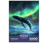 Rompecabezas De 1000 Piezas para Adolescentes Whale's Celestial Leap Rompecabezas para Adultos Juego Práctico Mejora La Memoria para Cumpleaños, Navidad 70x50cm/1000pcs