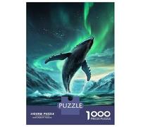 Rompecabezas De 1000 Piezas para Adolescentes Whale's Leap Under Aurora Rompecabezas para Adolescentes Juguetes Antiestrés Regalos para Mujeres Regalos para Reducir El Estrés 52x38cm/1000pcs