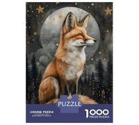 Rompecabezas De 1000 Piezas para Adolescentes Whimsical Red Fox Artwork Rompecabezas para Adultos Juegos Relajantes Decoración Desafío Educativo 70x50cm/1000pcs