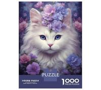 Rompecabezas De 1000 Piezas para Adolescentes Whimsical White Cat Rompecabezas para Adolescentes Juego Práctico Desafío Difícil Oferta como Regalo para Toda La Familia 70x50cm/1000pcs