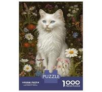 Rompecabezas De 1000 Piezas para Adolescentes Whiskered Serenity in Bloom Rompecabezas para Adultos Juegos De Relajación Desafío Difícil Desafío Educativo 38x26cm/1000pcs