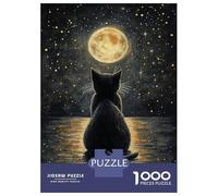 Rompecabezas De 1000 Piezas para Adolescentes Whiskers Under The Moon Rompecabezas Juegos Relajantes Decoración De Pared Regalos para Amigos Y Familiares 70x50cm/1000pcs