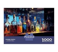 Rompecabezas De 1000 Piezas para Adolescentes Whiskey Bottles on Bar Counter Rompecabezas para Adultos Juguete Decoración De Pared Patrón De Montaje Gran Regalo para Jugar 52x38cm/1000pcs