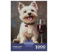 Rompecabezas De 1000 Piezas para Adolescentes Whisky Westie & Wine Rompecabezas para Adolescentes Juguetes Antiestrés Regalos para Mujeres Regalos para Reducir El Estrés 38x26cm/1000pcs