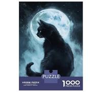 Rompecabezas De 1000 Piezas para Adolescentes Whisper of The Moonlit Cat Rompecabezas DIY Juguetes Mejora La Memoria Oferta como Regalo para Toda La Familia 52x38cm/1000pcs