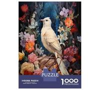 Rompecabezas De 1000 Piezas para Adolescentes White Bird in Flowers Rompecabezas para Adultos Juegos Familiares Decoración Gran Regalo para Jugar 70x50cm/1000pcs